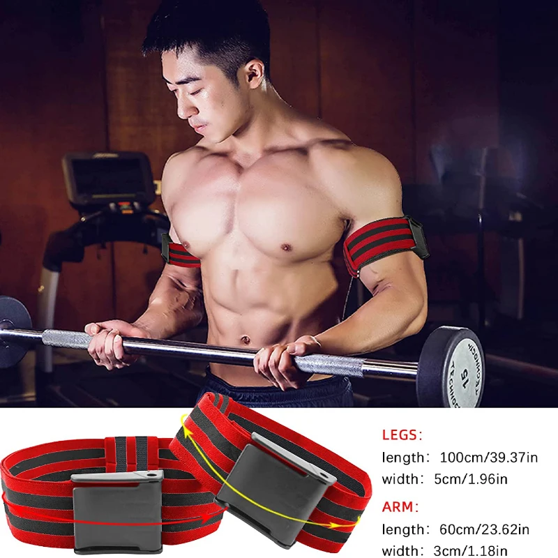 Bandas de oclusión BFR para entrenamiento, equipo de gimnasio para Fitness, culturismo, levantamiento de pesas, brazo, pierna, crecimiento muscular,