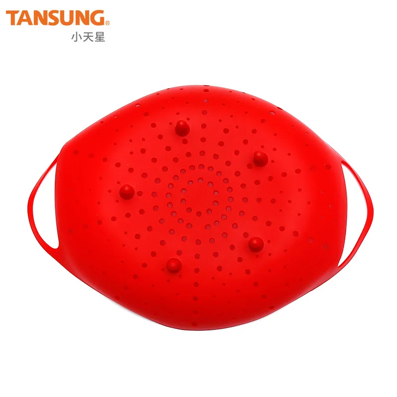 Silicone Steam Basket Mat Steamer Rack Dumplings Microwave Cookware Utensils Kitchen Washable Layer Insert  Foldable Drain Plate