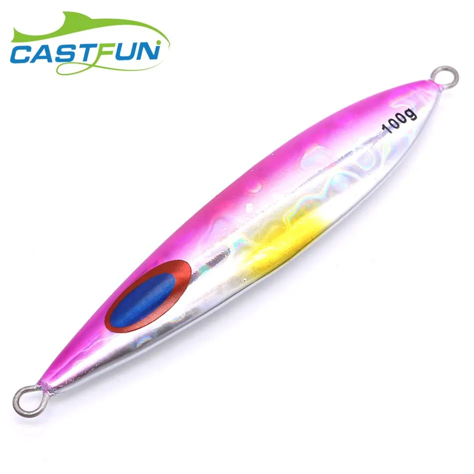 CASTFUN 40g 60g 150g 200g Metal jig Slow Jigging Lure Fishing Jigs Glow Fishing Jigging Lure Slow jig Artificial Baits