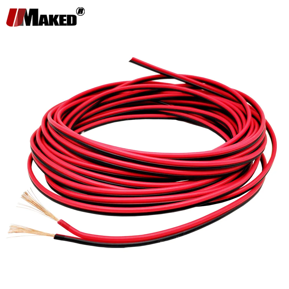 10m LED cable 2Pin Copper Electrical wire 22AWG 20AWG 18AWG 16AWG 14/12AWG IEC RVB PVC insulated Strip extend UL2468 Power wires
