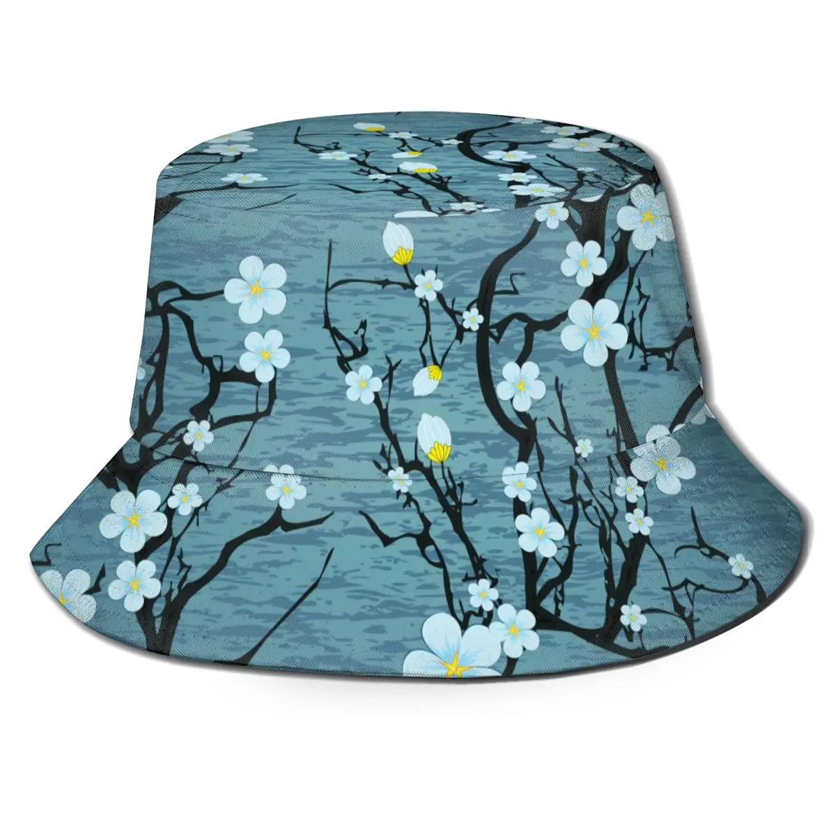 Bucket Hats Fisherman Caps For Women Men Gorras Floral Sakura Tree Branches Japanese Cherry Blossom Spring Kitsch Graphic Art