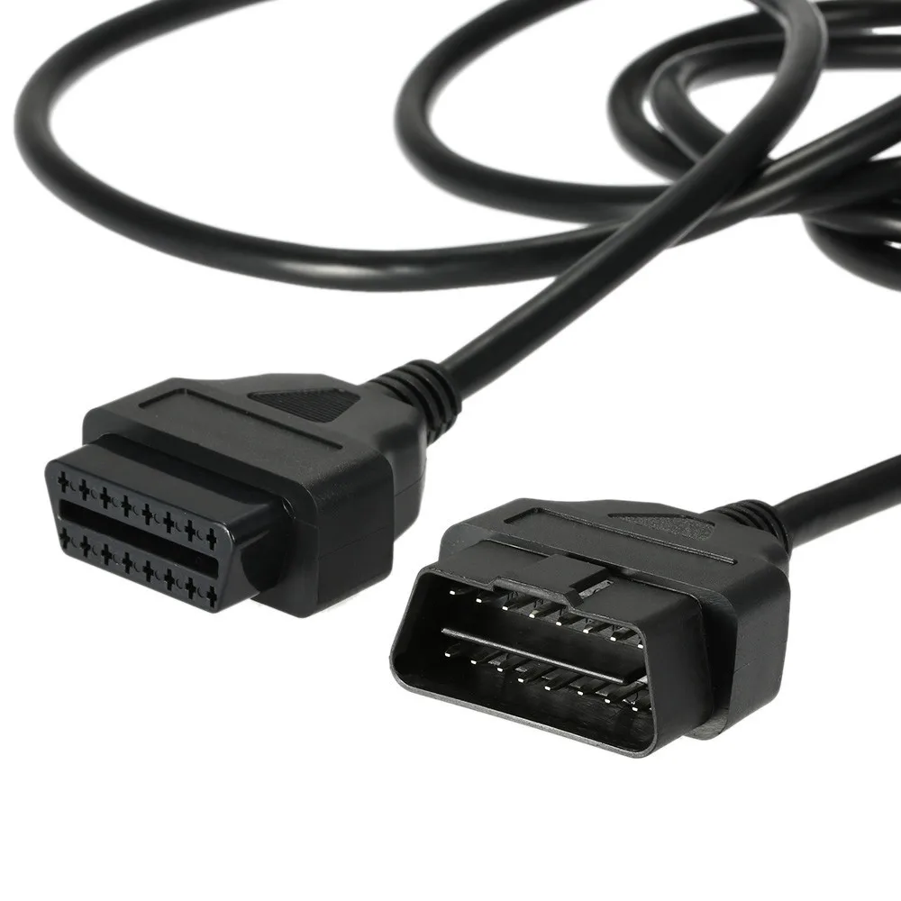 0.3/1.5/ 3 Meter Male To 16Pin Female OBD II Connector OBD2 Extension Cable OBD2 16 Pin Car Scanner Convert Adapter Best Price