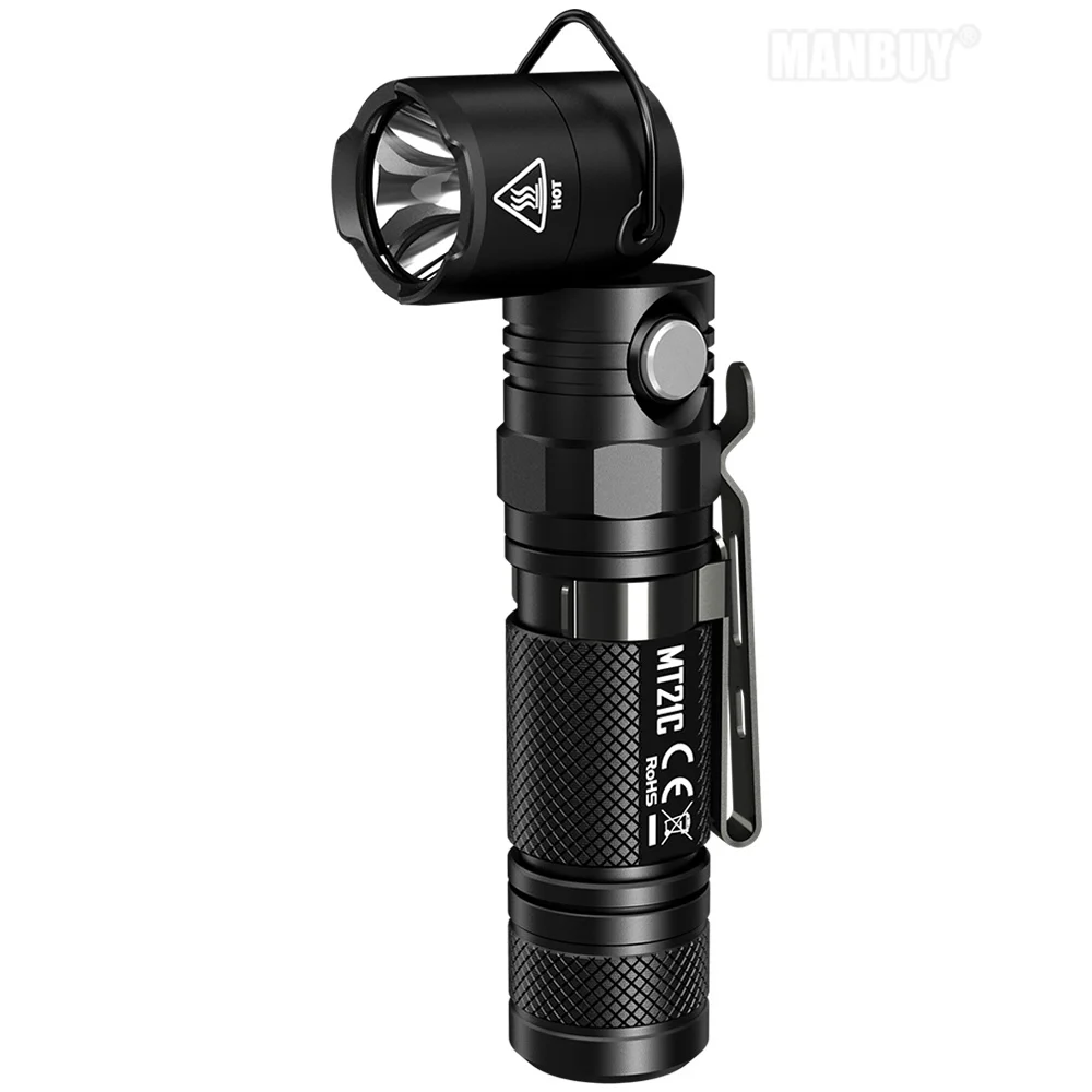 NITECORE MT21C Multi-functional 90Degree Adjustable Flashlight 1000LM Portable Diecast Torch Without 18650 Battery Authentic