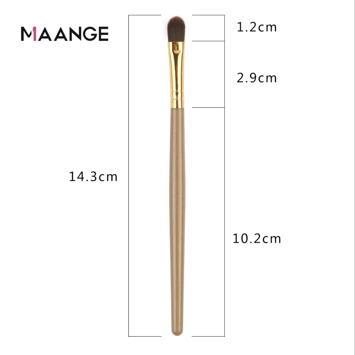 MAANGE – correcteur professionnel pour les yeux, pinceau marron, pour fard à paupières, pinceau plat, pour une couverture complète et un mélange de précision, 2 pièces