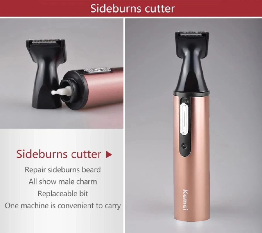 KM-6660 4in1ชาร์จ Pencukur Bulu Hidung Beard Trimer Men & Women Grooming หน้าจมูกผม Trimmer สำหรับจมูกและหู