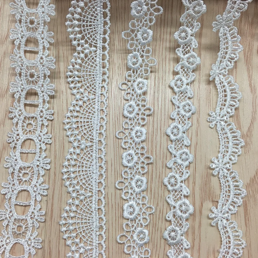 5Yards/lot Embroidered Hollow  Floral Lace Fabric DIY Sewing Craft Crochet Trim Clothes Necklace Underwear Garment Accessories