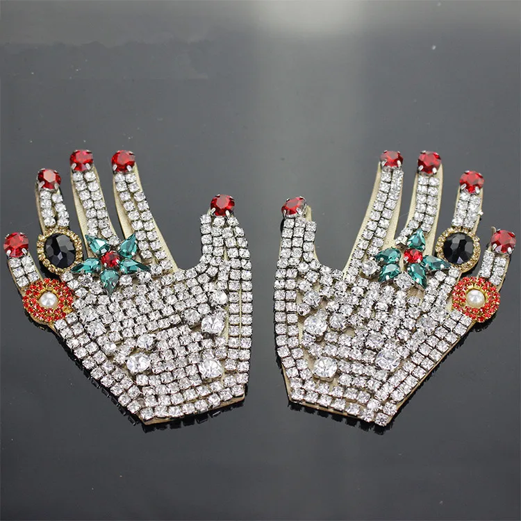 Rhinestone ręcznie zroszony łatka na odzież naszywka wyszywana aplikacja ubrania worki na buty łatka do dekoracji DIY odzież