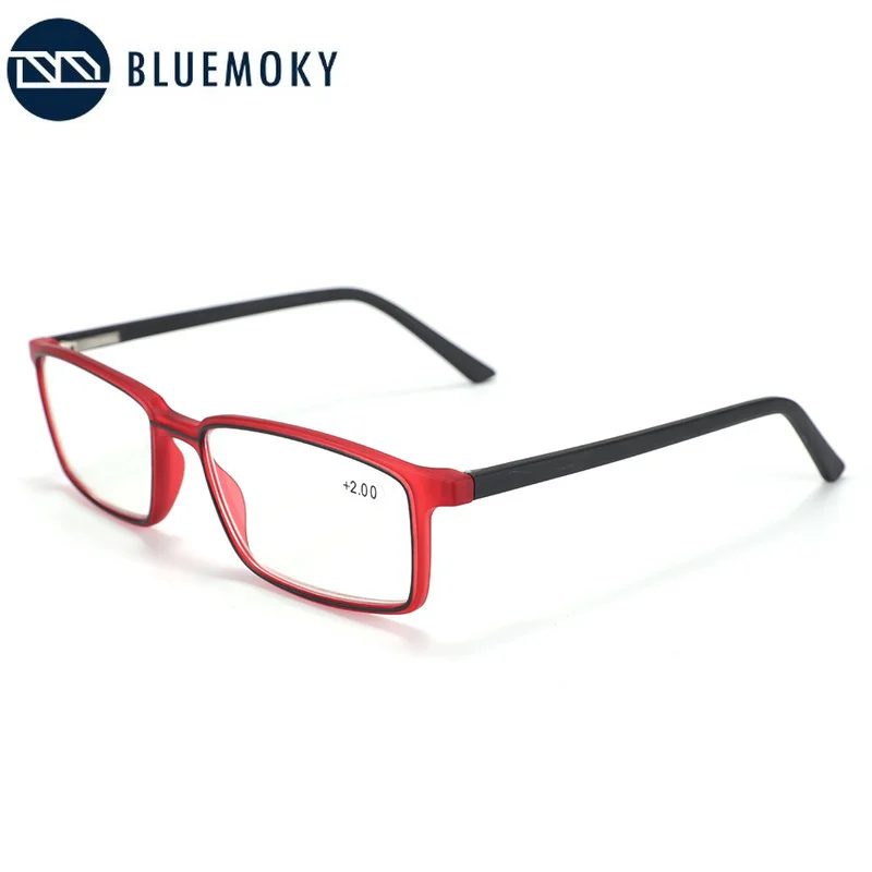 BLUEMOKY Anti Blue Light Blocking Reading Glasses For Men Women Square Full Computer Glasses Frame Gaming Eyewear 1.0-4.0 Lens