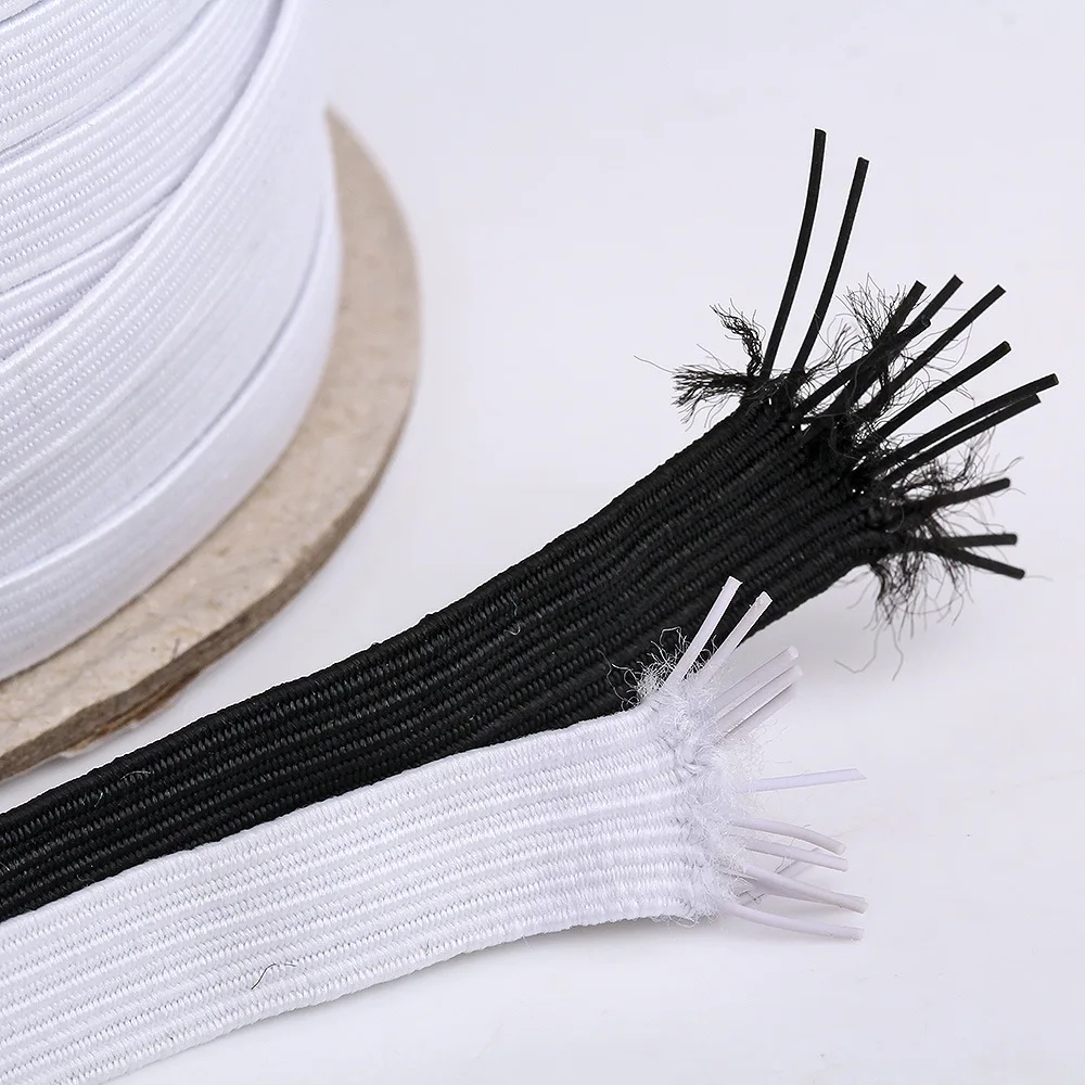 3/5/6/8//10/12/14mm Elastic Band White Black High Elastic Flat Rubber Band Waist Band Stretch Rope for DIY Craft Clothing Sewing