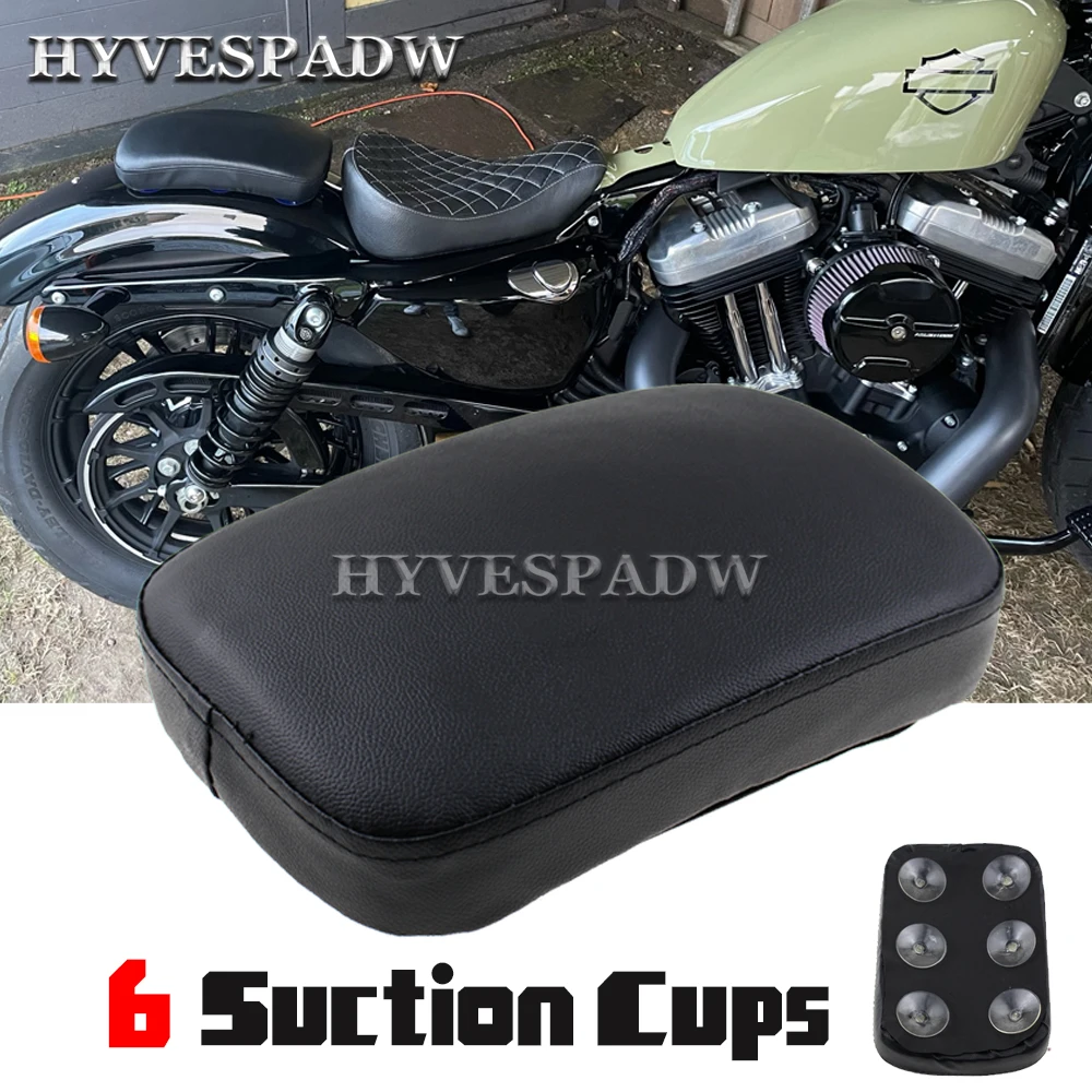 Motorcycle Rear Passenger Cushion 6 Suction Cups Pillion Pad Suction Seat for Harley Dyna Sportster Softail Touring XL 883 1200