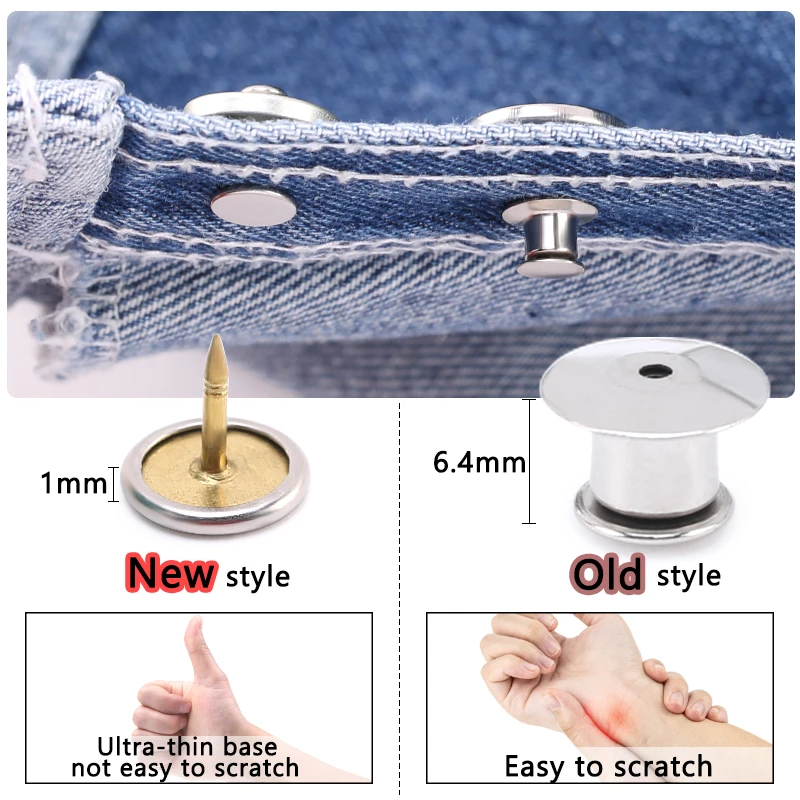 New Detachable Jeans Buttons Snap Waist Adjustment Button Colorful Fastener Pants Pin for Retractable Button Sewing-Free Buckles