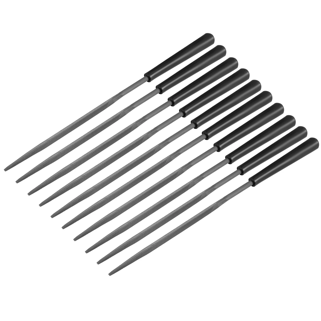 

uxcell 10 Pcs Second Cut Steel Triangular Needle File with Plastic Handle 3mm x 140mm