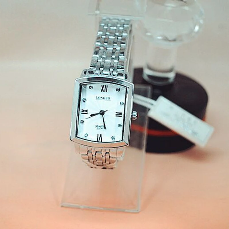 Longbo-Montre à quartz carrée entièrement en acier inoxydable pour hommes et femmes, montres-bracelets, mouvement Jp, amoureux, cadeau d'affaires, marque supérieure, mode