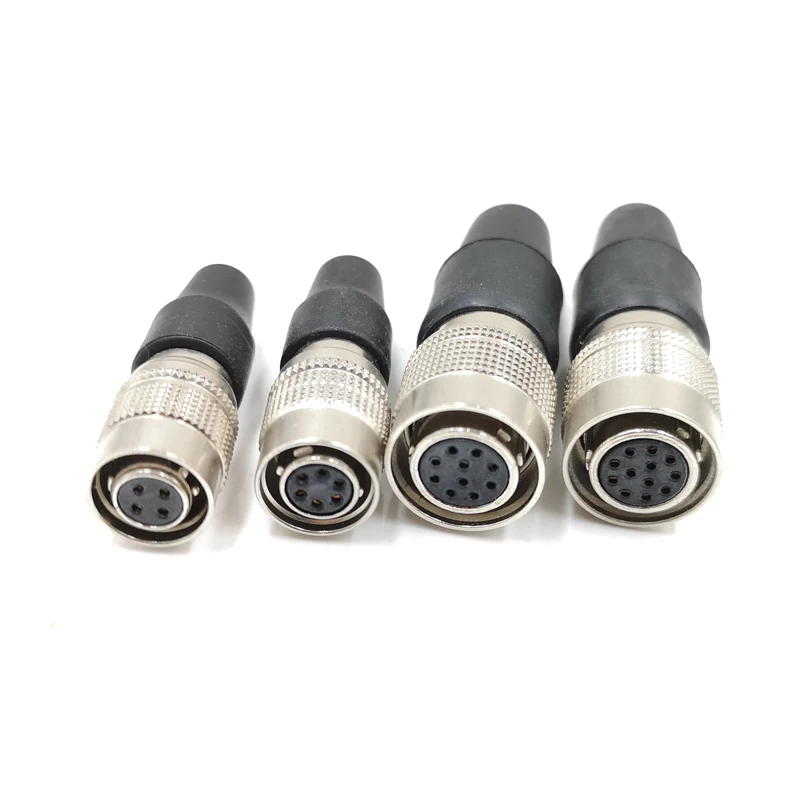 Hirose 10A 4 6 10 12 pin Female Plug HR10A-7P- 4S 6S, HR10A -10P-10S 12S Female connector, Small HD Basler GIGE CCD Camera Plug