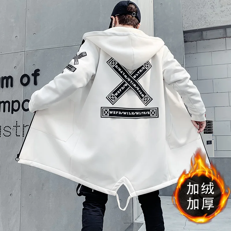 VERSMA Winter Korean Ulzzang Thick Long Windbreaker Trench Coat Men Hip Hop Oversized Gothic Men Long Jacket Parka Dropshipping