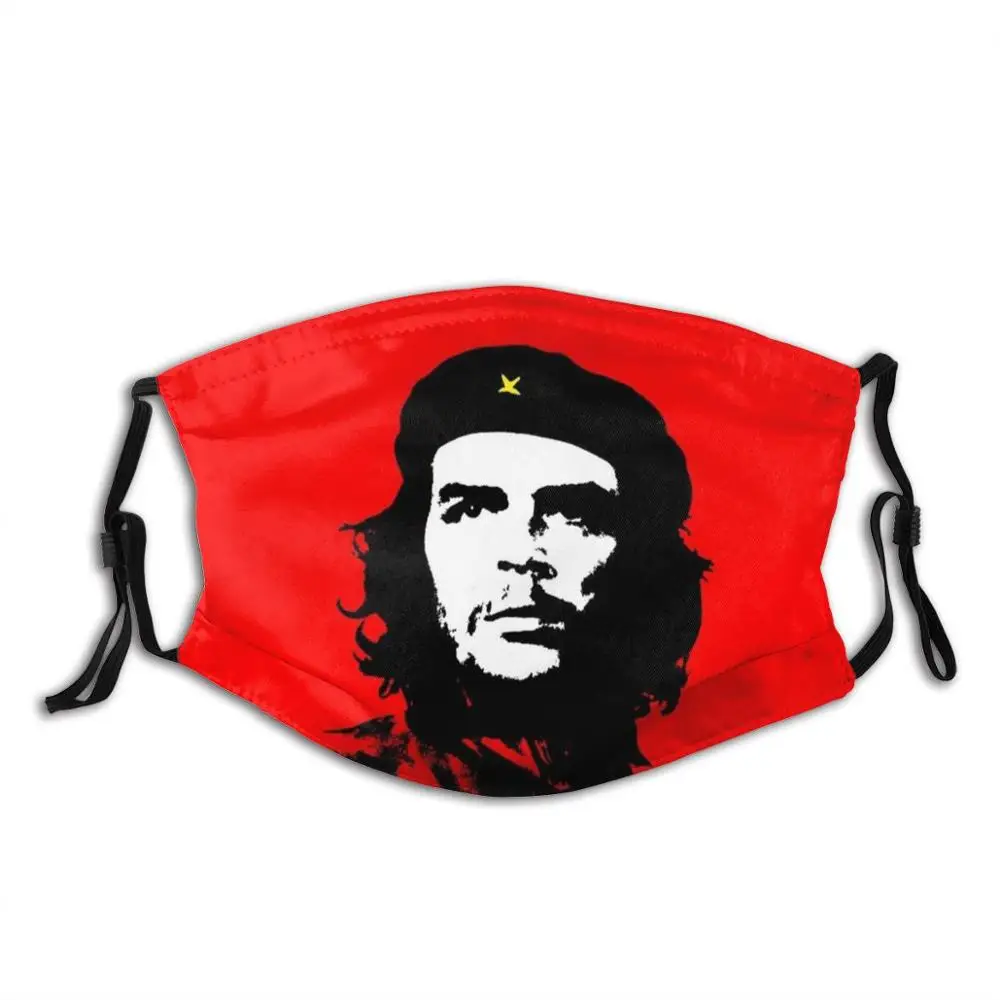 Che Guevara Print Washable Filter Anti Dust Mouth Mask Revolution Red Cuba Che Star War Fighting Strong Yoga Gym Hipster Retro