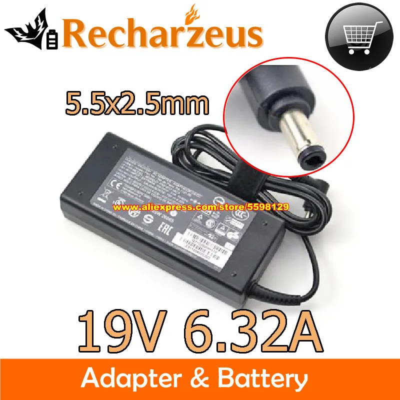 For TOSHIBA PA5083U PA3381U PA-3290E PA-1121-04 PA3717E PA3717U AC Adapter 19V 6.32A For QOSMIO F750 PSKFWC Satellite P870 LX830