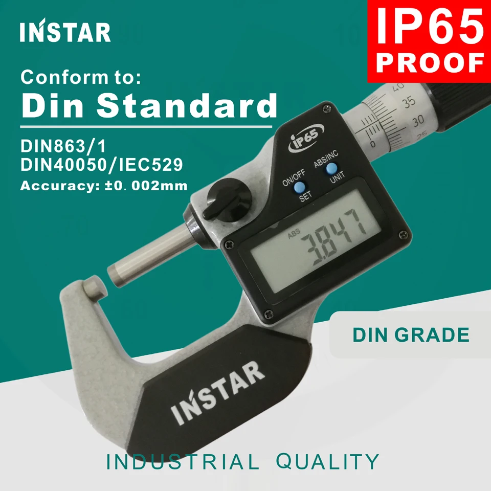 INSTAR Digital Micrometer Micron High Accuracy 0-25mm 0.001mm DIN Standard Industrial Quality 25-50mm 50-75mm 75-100mm 0.001mm