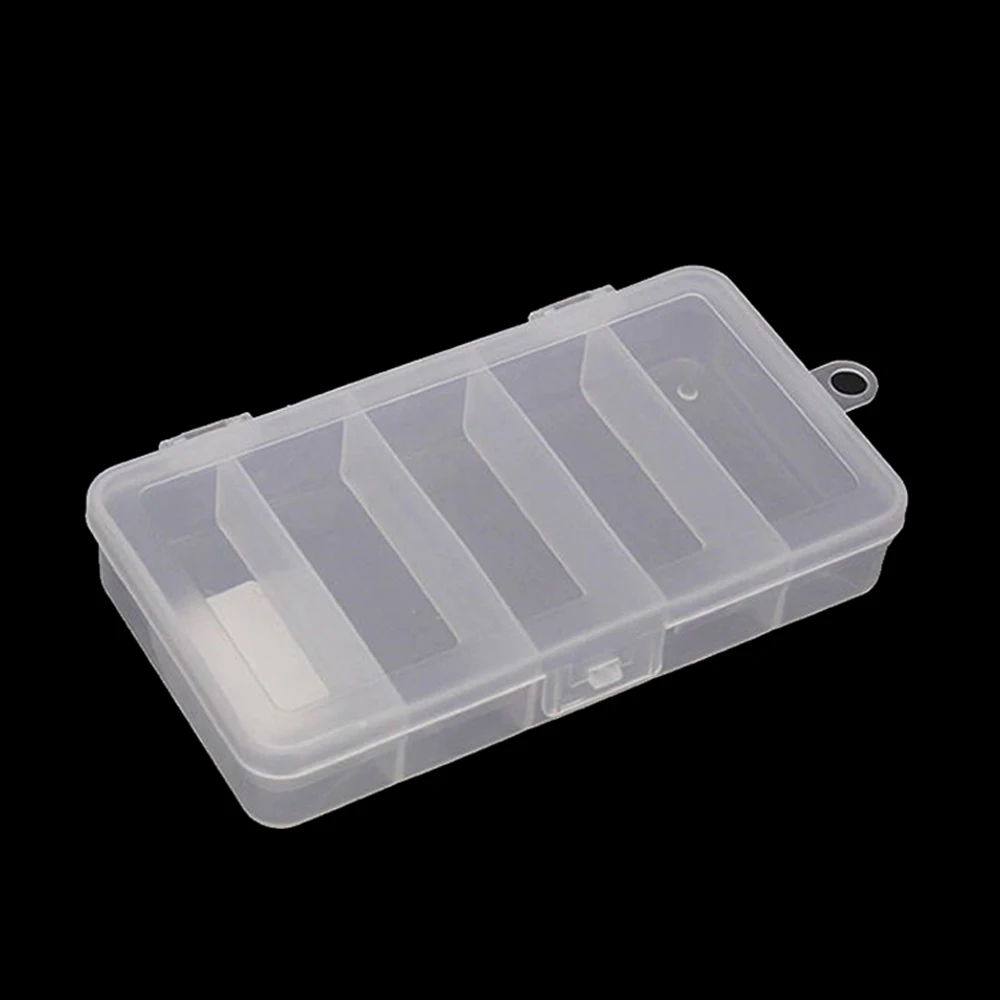 5 Grade Storage Compartment Box Fishing Accessories Transparent Fishing Plastic 15*9*3cm Storage Lure Box Space Bean Box