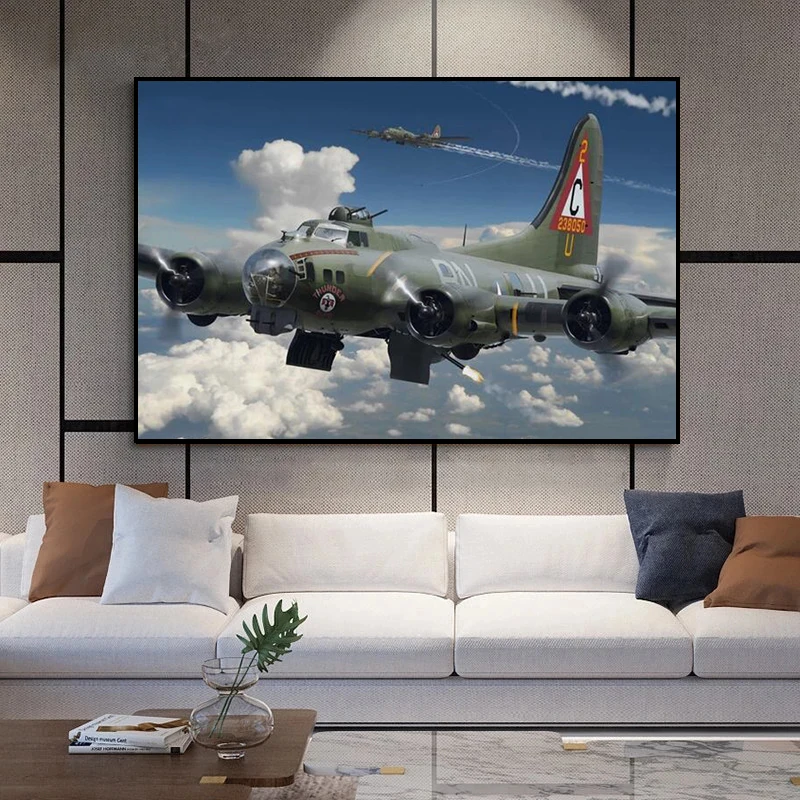 Aviation Aircraft Fighter Military Aircraft Flight Picture Art Painting Posters and Prints for Living Room Home Decoration