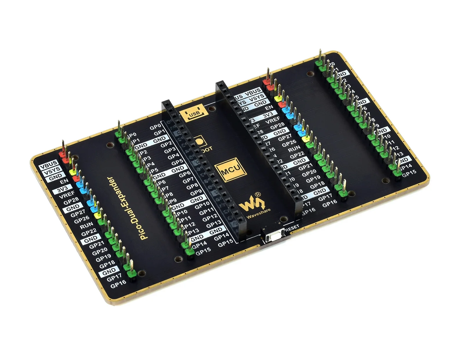 Pico-Dual-Expander,Dual GPIO Expander untuk Raspberry Pi Pico, Dua Set Header Pria untuk Menghubungkan Lebih Banyak Modul Ekspansi