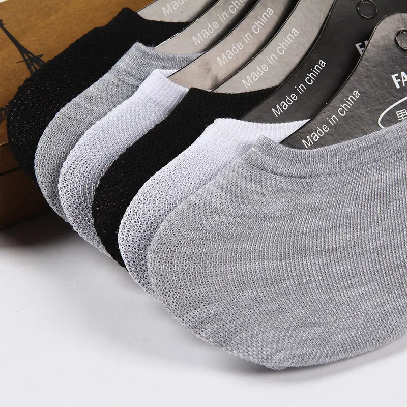 1Pairs Fashion Happy Men Boat Socks Summer Autumn Non-slip Silicone Invisible Cotton Socks Male Ankle Sock Slippers Meia