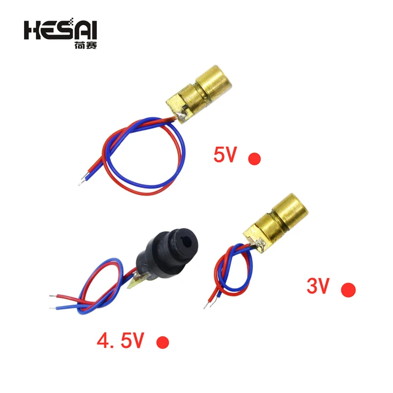 5PCS Laser Diode 650nm 3V/5V 5mW Red Point Laser Module Head Glass Lens Focusable Industrial Class