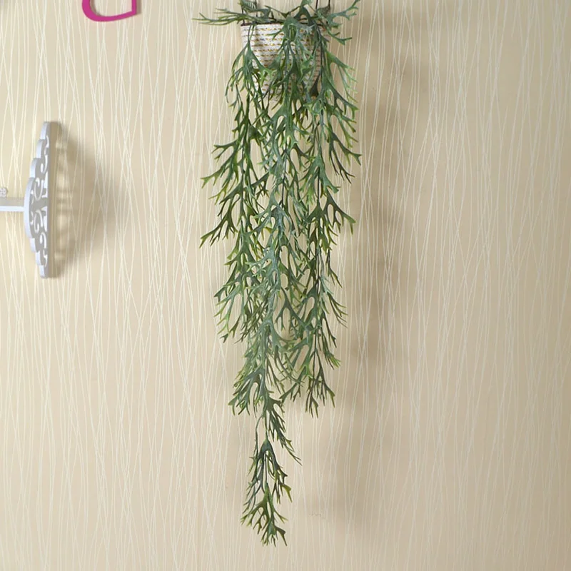 

Artificial Hanging Plants for Decoration, 3 Forks, Plastic Rattan, Wall Hanging, Wedding, Home, Fake Grass, Leaves, 1.2m, 4Pcs