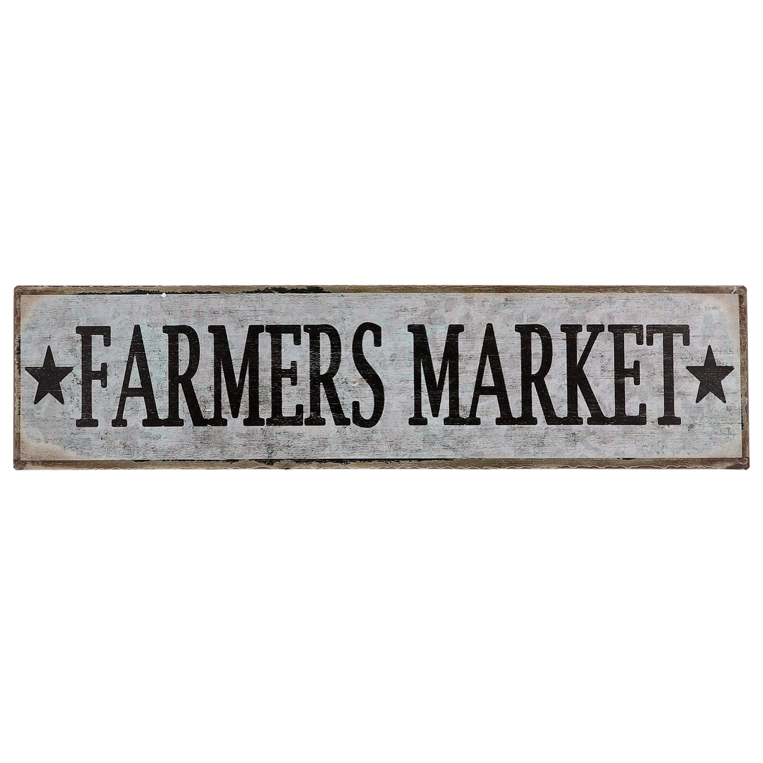 Farmers Market Retro Vintage Tin Bar Sign Country, decoración del hogar, 4x16 pulgadas