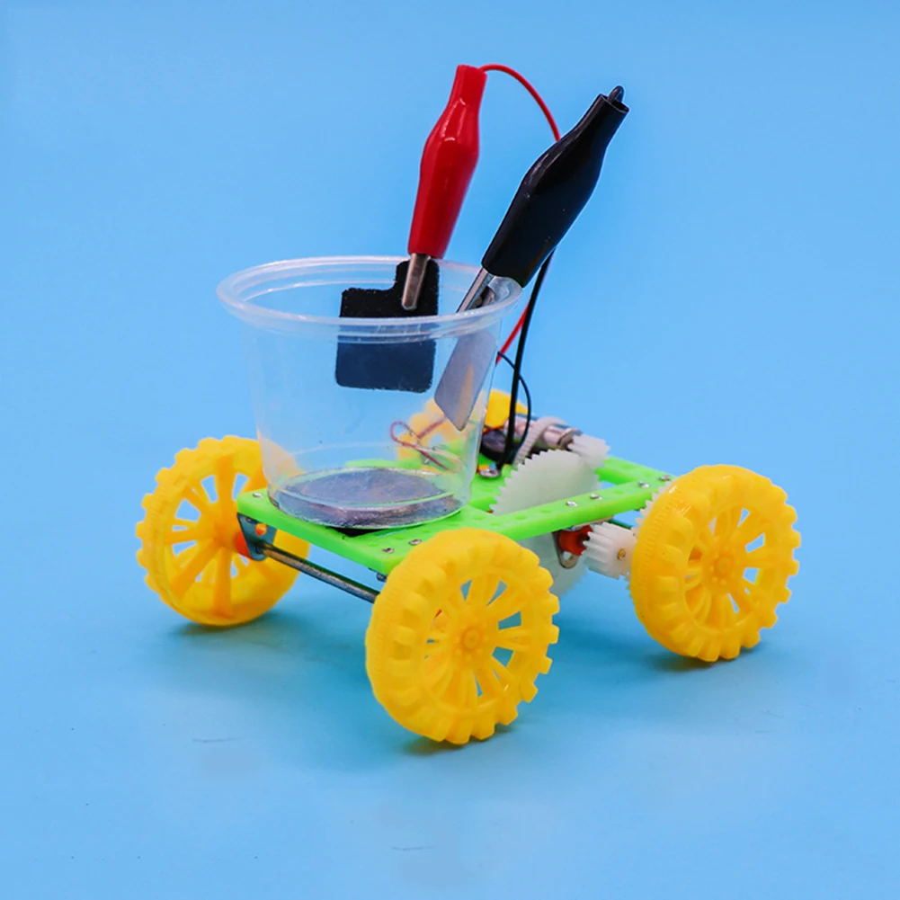 Coche eléctrico de agua salada para niños, juguete educativo de construcción, modelo de coche, Kit de experimentos científicos, ideal para regalo