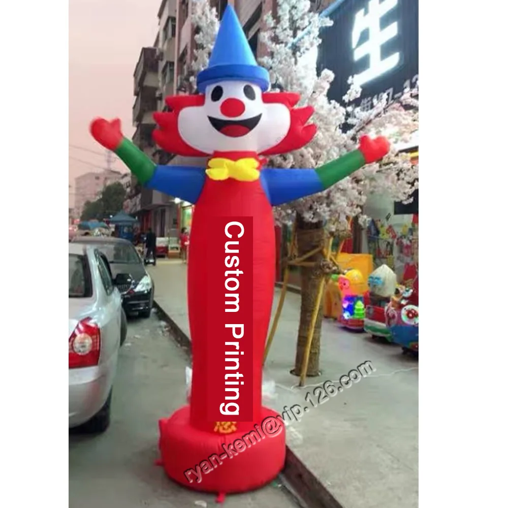 

3m stand inflatable clown balloon for advertising promotion free custom printing free blower air sky dancer