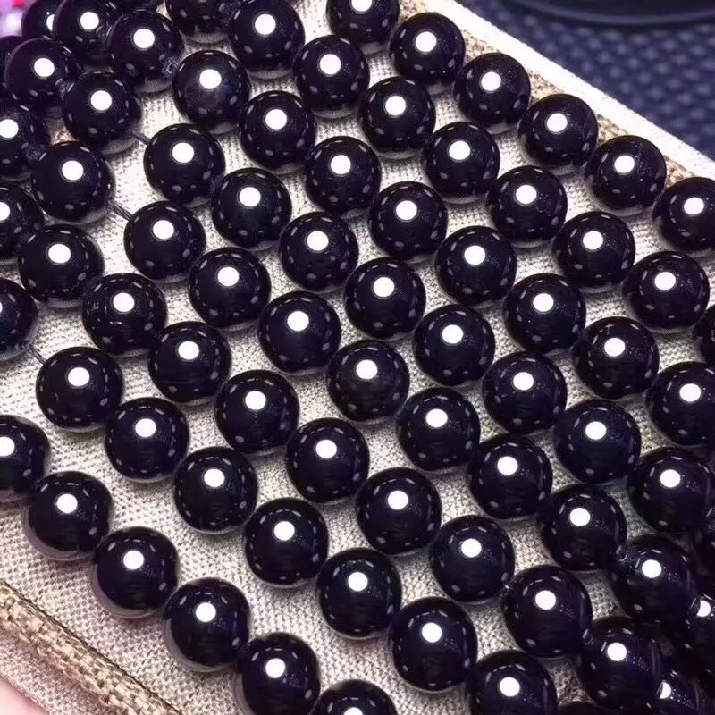 Tourmaline black round 4/6/8/10/12mm  for DIY jewelry making  loose beads  FPPJ wholesale beads nature 38CM