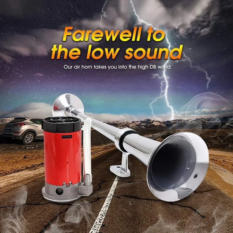 150DB Car Horn 12V Super Loud Single Trumpet Air Compressor for Car Truck Boat Train Horn Hooter For Auto Sound Signal