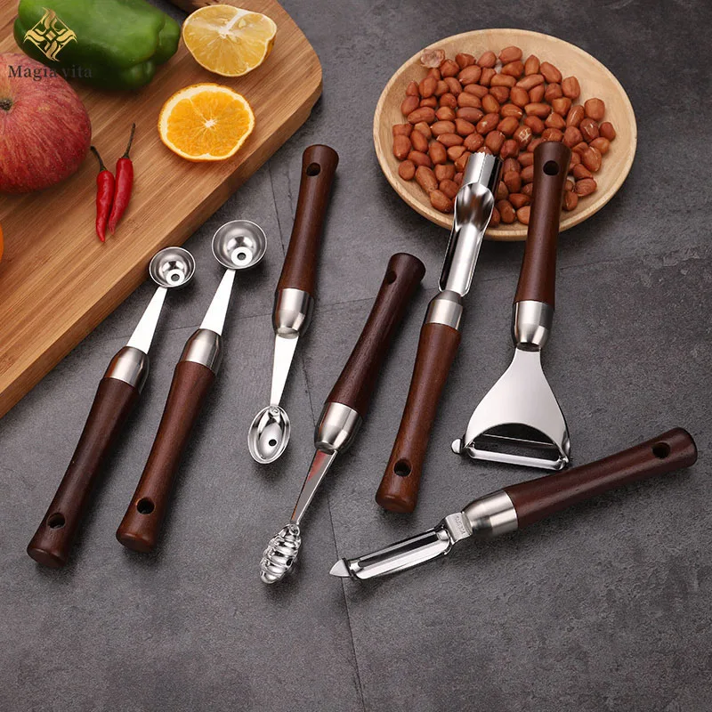 Fruit Platter Carving Knife Stainless Steel Melon Scoops Ballers Tools For Kitchen Gadgets Fruit Divider Tool Ice Cream Dig Ball