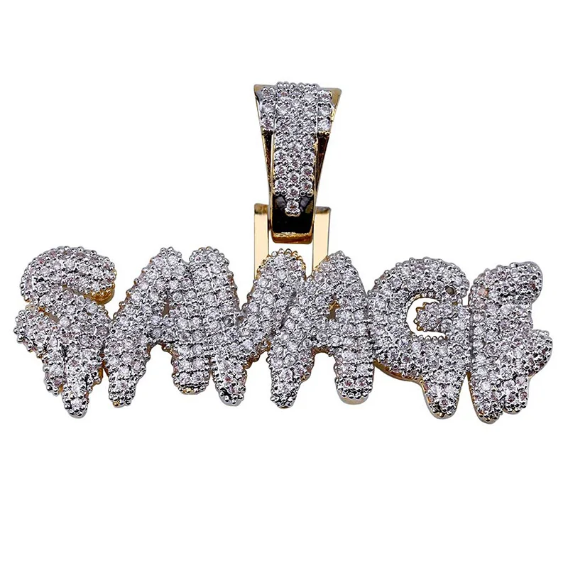 Hip Hop Micro Paved AAA+ Cubic Zirconia Iced Out Bling SAVAGE Pendants Necklace for Men Fashion Rapper Jewelry Gifts