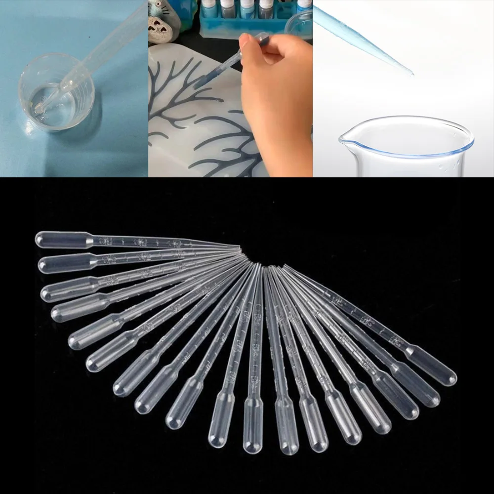 0.2/0.5/1/2/3ML Disposable Plastic Squeeze Transfer Pipettes Dropper For DIY SIlicone Epoxy Resin Molds Jewelry Making