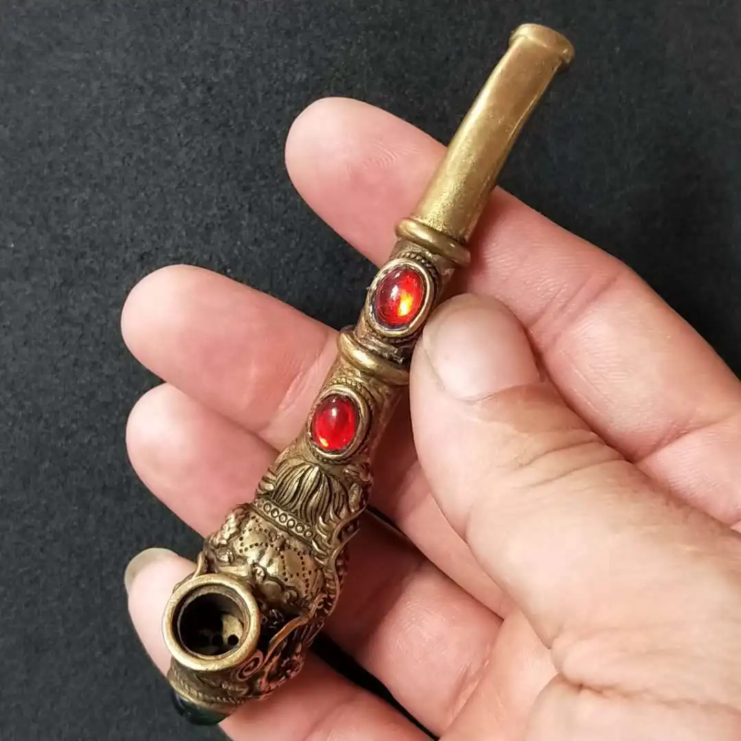 Brass old-fashioned cigarette holder dragon filter pipe cigarette pipe holder