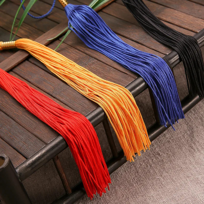 12pcs 44cm Rayon Long Tassels Pendant DIY Adult Ceremony Bachelor Doctorial Graduation Hats Accessories Hang Rope Fringe Trim