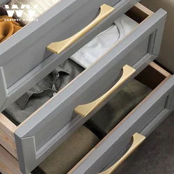 WV Kitchen Cabinet Storage Handles 96mm 128mm Brushed Gold Cupboard Door Dressers Pulls Drawer Knobs Furniture Decorate Hardware