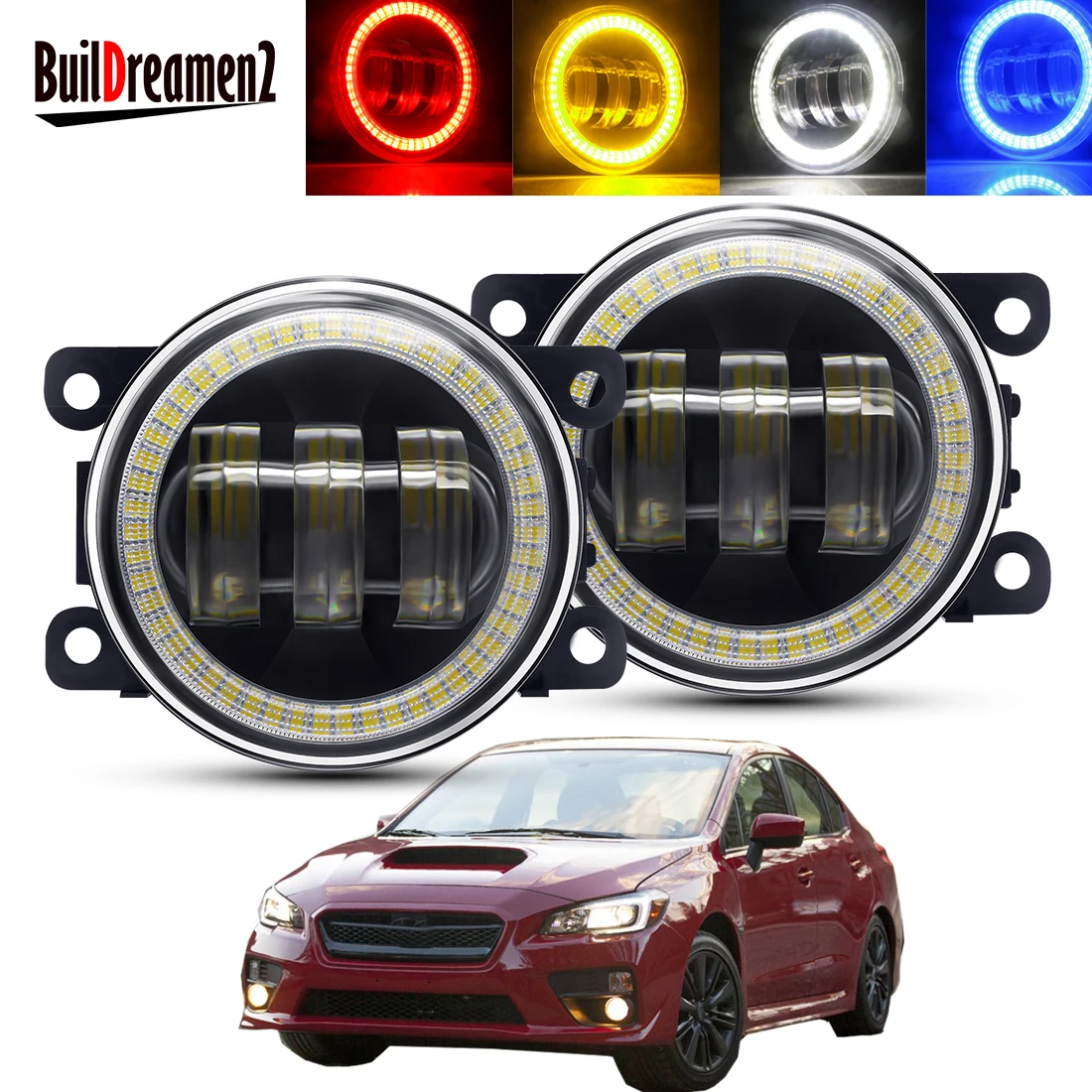 

2 X Автомобильный передний бампер ангельский глаз Противотуманные фары в сборе для Subaru WRX 2015 2016 светодиодные линзы противотуманные дневные ходовые огни DRL 30 Вт 6000лм 12 В