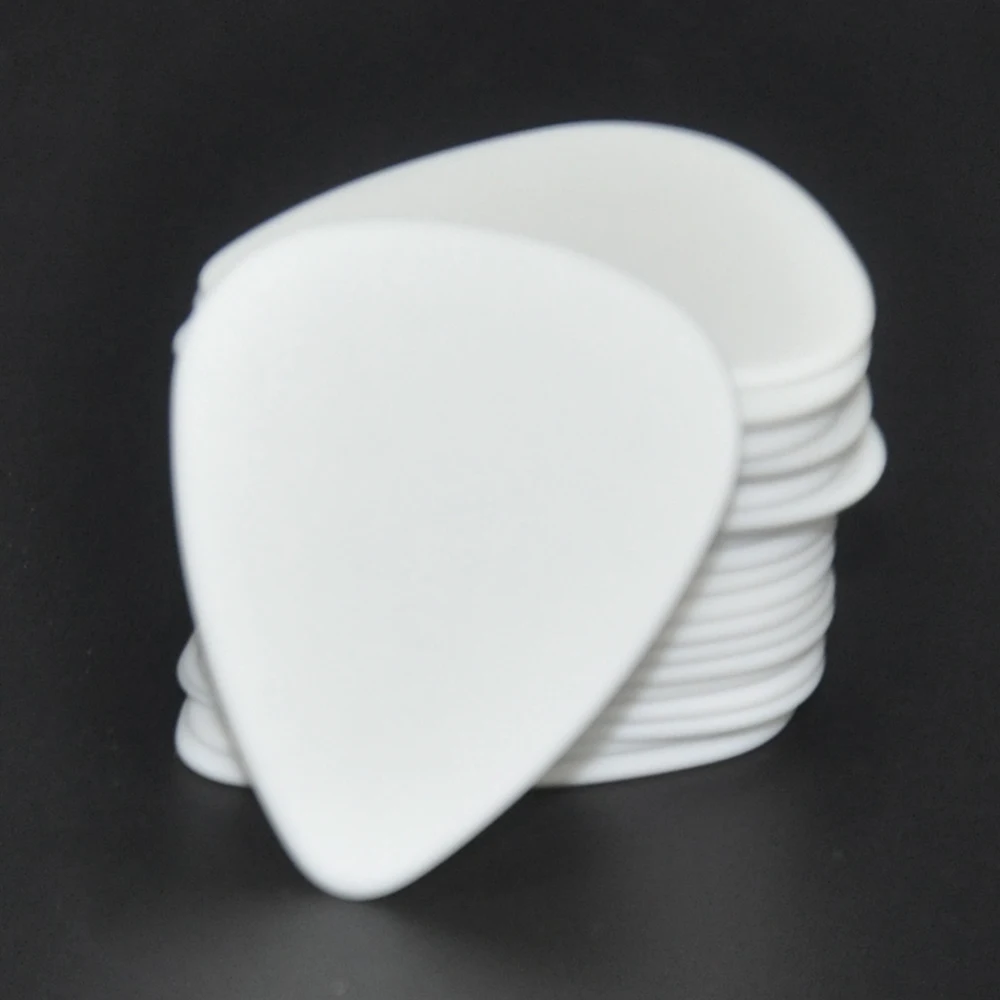 Lots of 100pcs Solid White Gauge 0.60mm / 0.71mm / 1mm / 1.5mm Delrin Guitar Bass Picks Plectrums