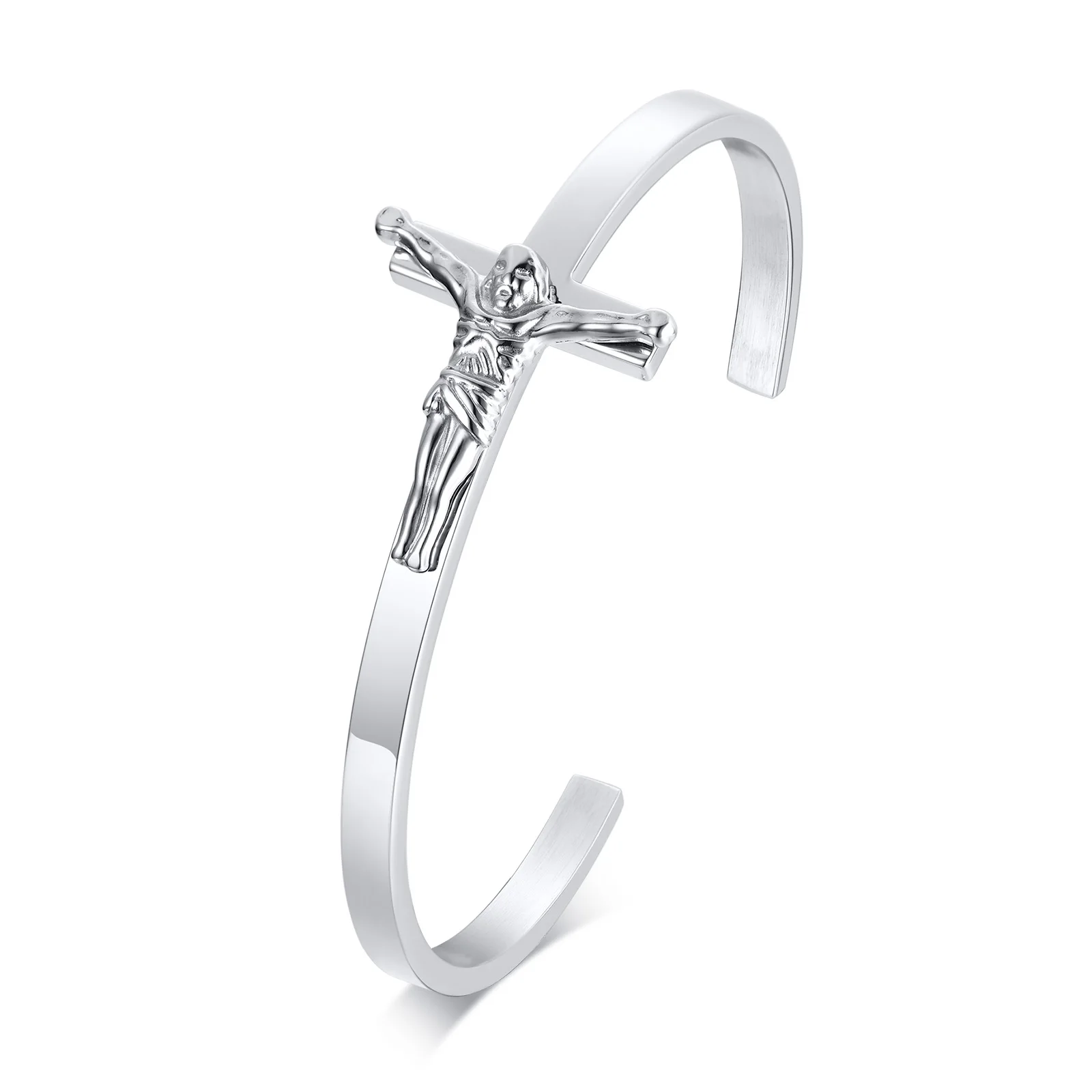 MEN CUFF BRACELET ,SIDEWAYS CROSS BRACELET,STAINLESS STEEL HOLY RELIGIOUS BRACELETS, MENS JESUS CHRISTIAN RELIGIOUS JEWELRY