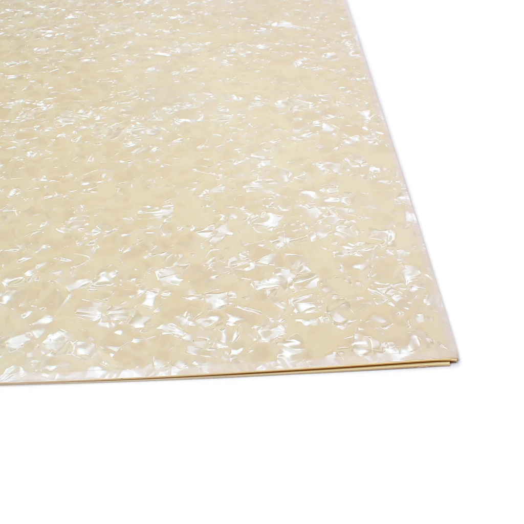 Blank 44x29x0.2cm Scratch Plate Pickguard Sheet PVC Cream & Pearl Pearloid for Acoustic Guitar Accs