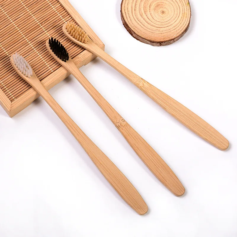 Pure Natural Bamboo Toothbrush Soft Hair Eco-friendly Bamboo Toothbrush Flat Bamboo Toothbrush Degradable Packaging Set