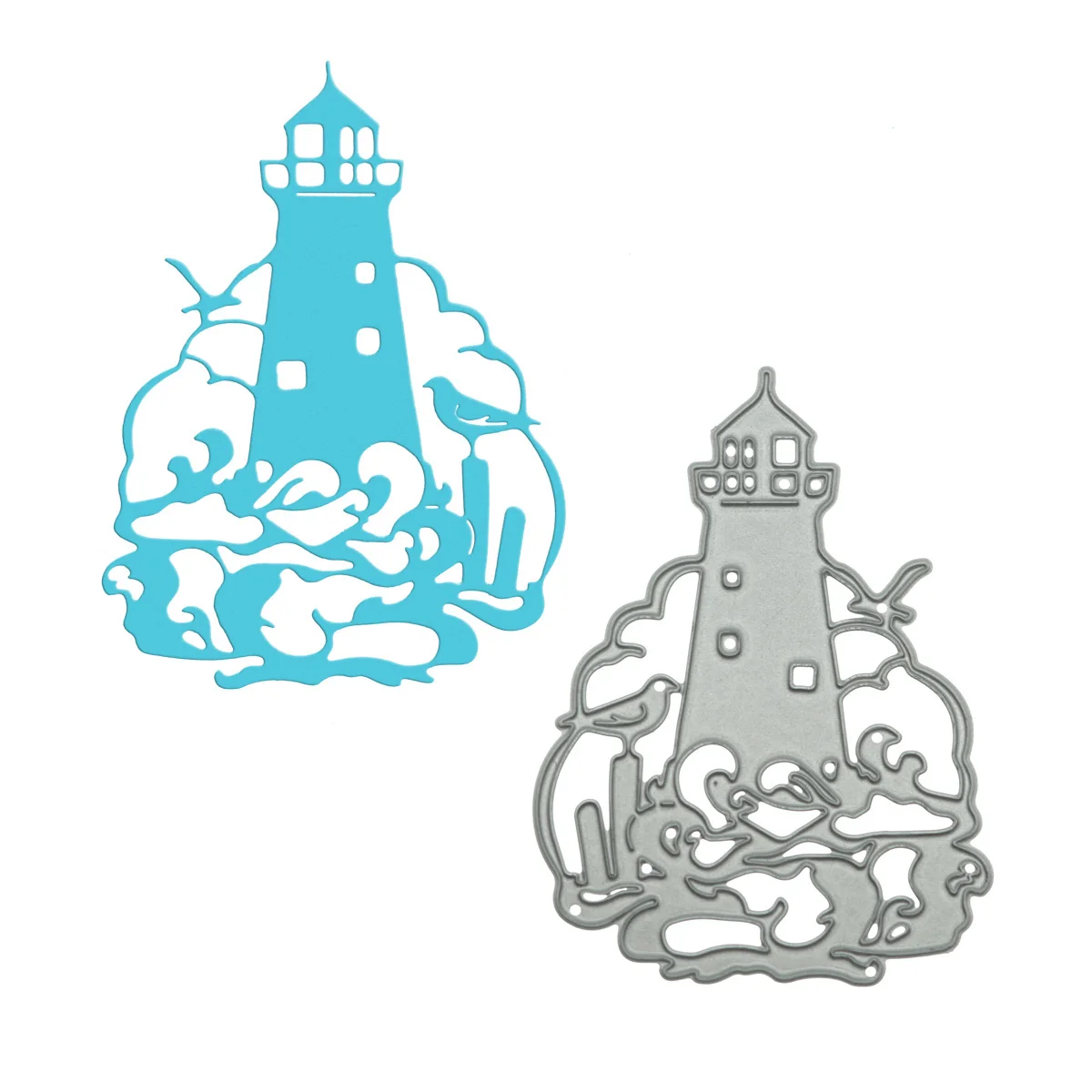 Metal Cutting Dies Tower Lighthouse with Wave Ocean Craft Paper Cutter Mold For Scrapbook Photo Album Clipart Decorating