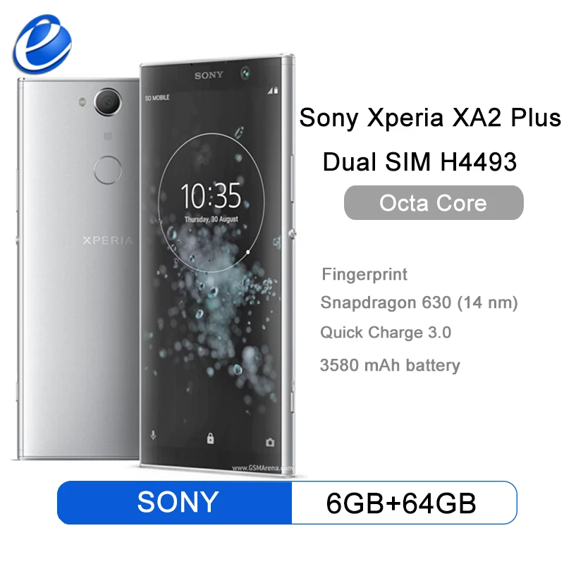 Sony Xperia XA2 Plus Dual H4493 Original GSM Dual Sim 4G LTE Android Octa Core RAM 6GB ROM 64GB 6.0