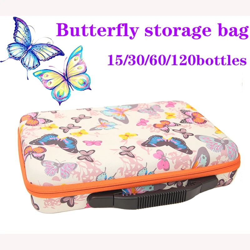 

15/ 5D Butterfly Storage Bag 30/60/120 Bottles Of Diamond Painting Accessories Container Zipper Suitcase Embroidery Tool New