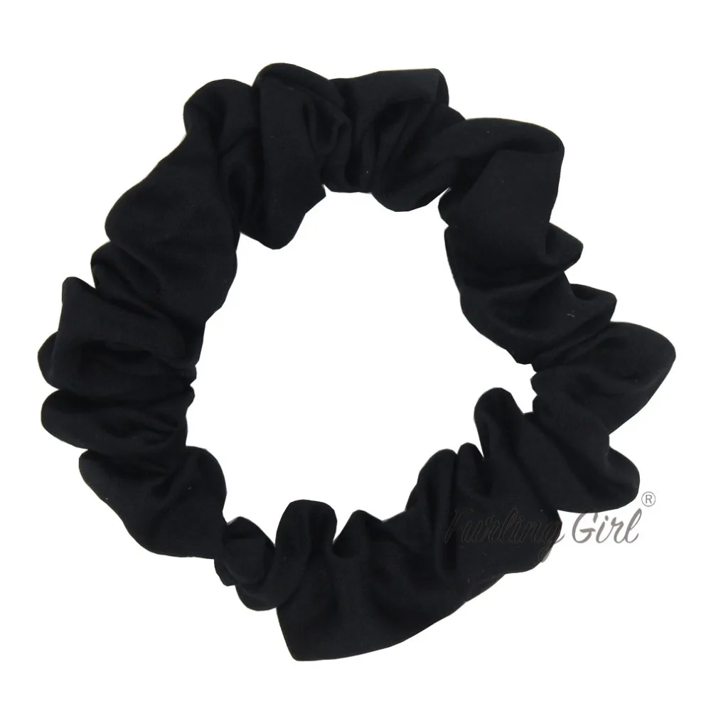 25 Colors Pack of 12 Satin Scrunchies Fabric Elastic Hair Bands Ponytail Holder Hair Accessories Black/Mix Colors Hair ties