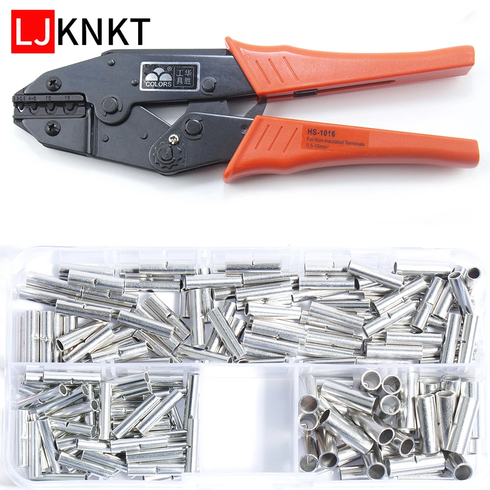 

Butt Wire Connector Tinned Splice Sleeve Bare Tube DIY Electrical Point crimping plier Pressure Hand tool Cable Terminals copper