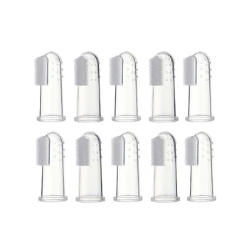 10 Stück Baby Säuglings zahnbürste Daumen abdeckung Silikon beschichtete Zungen gummi Massage gerät Finger Zahnbürste Reiniger Bürste Kinder
